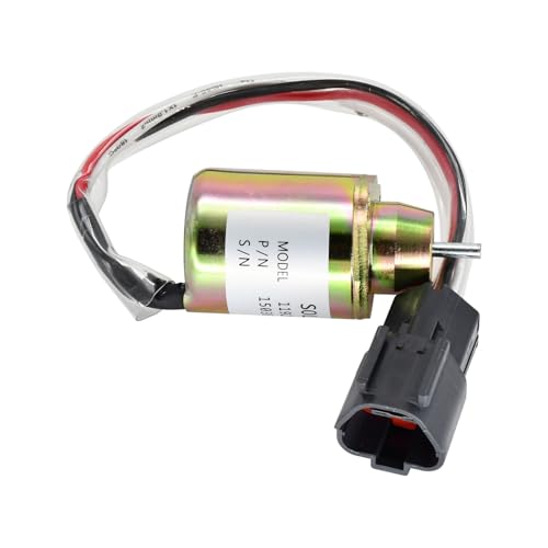 Zarxparts 12 V Abschaltmagnetspule 119233-77932 11923377932, kompatibel mit Yanmar-Motor 3TNE84, 3TNE88, 4TNE84, 3TNV70, 3TNV76, 4TNV84, kompatibel mit John Deere Traktor von Zarxparts