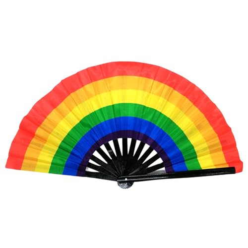Zasdvn Falten Handfächer, Regenbogen-Fan, Regenbogen-Faltfächer, Chinesische Fächer Faltfächer, Chinesischer Kung-Fu-Handfächer, Regenbogen-Handfaltventilator, Hochzeitsfeier Und Heimwerkerdekoration von Zasdvn