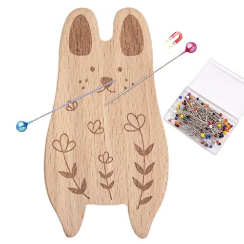Zasdvn Nadelkissen - Niedliches Nähnadelkissen Magnetisch Aus Holz Tierform Büroklammerhalter Mit Einhundert Nadeln,Mehrzweck Pinnkissen Für Handarbeit Schneider Quilten Stickerei von Zasdvn