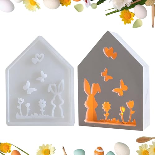 Zasdvn Ostern-Silikonform, n-Kerzenform - Süße Antihaft-Kerzenform Silikonform - Einfach zu lösende Blumen-Tischornament-Schmetterlings-Harzform für Seife und Gips von Zasdvn
