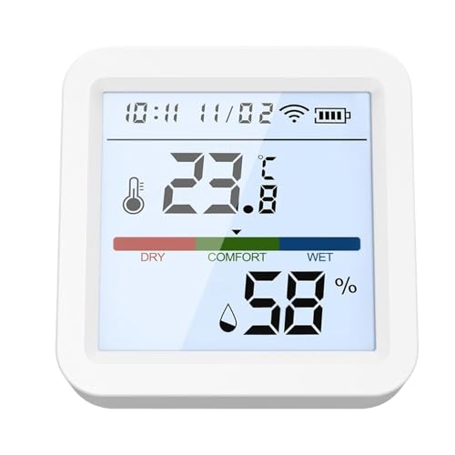 Zasdvn Temperatur- und Luftfeuchtigkeitsmonitor - Intelligentes Hygrometer Feuchtigkeitsmessgerät | Tragbare Funk-Detektoren Digital für Wetterüberwachung Fernüberwachung Luftqualität Industrie Zasdvn Temperatur- und Luftfeuchtigkeitsmonitor - Intelligentes Hygrometer Feuchtigkeitsmessgerät | Tragbare Funk-Detektoren Digital für Wetterüberwachung Fernüberwachung Luftqualität Industrie von Zasdvn