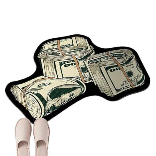 Zasdvn Teppich für Schlafzimmer, 100-Dollar-Schein-Geldteppich, Fußmatten, rutschfest, bequemer Teppich, Geldteppich, Kristall-Samt-Küchenteppiche, Schlafzimmer-Wohnzimmer- von Zasdvn