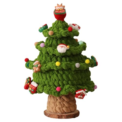 Zasdvn Weihnachtsbaum Tischdekoration,Gehäkelter Weihnachtsbaum | gestrickter Kegel-Weihnachtsbaum - 26 cm dekorativer bunter Tisch-Weihnachtsbaumschmuck für Partys, Gastgeschenke und Tischdekoration von Zasdvn