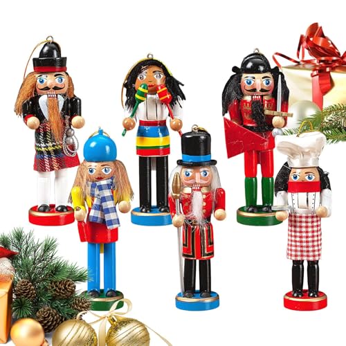 Zasdvn Weihnachtsnussknacker | 6er Set Nussknacker Deko Ornament Figuren,Sammlertischdekoration für Wohnzimmer Büro Fensterbank Kaminregal von Zasdvn