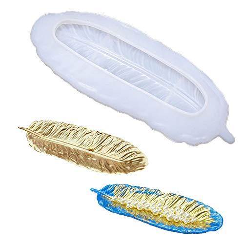Zasiene Feder Silikonform Silikonformen für Epoxidharz Silikonform Tablett epoxidharz Feder Tablett Form für Home Decoration Kunsthandwerk Schmuckaufbewahrungsform von Zasiene