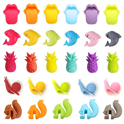 Zasiene Markierung Gläser 28 Stück Markierung für Gläser Glas Markierung Teebeutel Halter Silikon Getränkemarker Trinkglas Markierung Getränkemarker Teebeutelhalter Glasmarkierung für Party Weinglas Zasiene Markierung Gläser 28 Stück Markierung für Gläser Glas Markierung Teebeutel Halter Silikon Getränkemarker Trinkglas Markierung Getränkemarker Teebeutelhalter Glasmarkierung für Party Weinglas von Zasiene