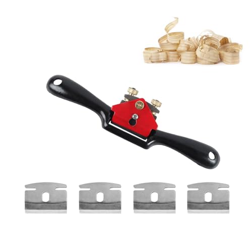 Zasiene Schweifhobel Verstellbare Metallklinge Schweifhobel Spokeshave Hand Trimmen Werkzeug Einstellbar Anpassung Holzbearbeitung Schneide 210 mm zum Hobeln Trimmen mit 4 Ersatzklingen von Zasiene