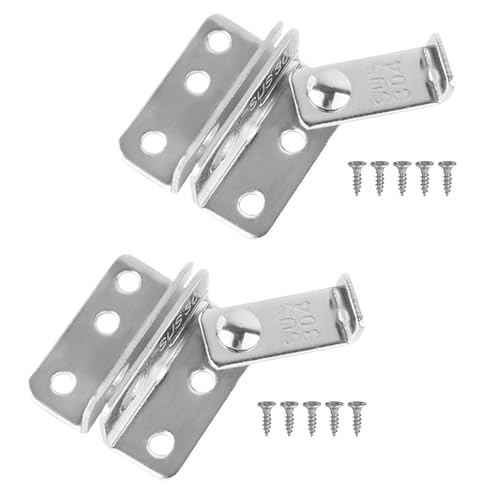 Zasjon 2 Stück Abschließbar Edelstahl Riegel Riegelschloss Klein mit Schrauben 10 Stück, Rechts öffnen Verriegelung Schlossriegel für Türen Toolbox Schublade von Zasjon