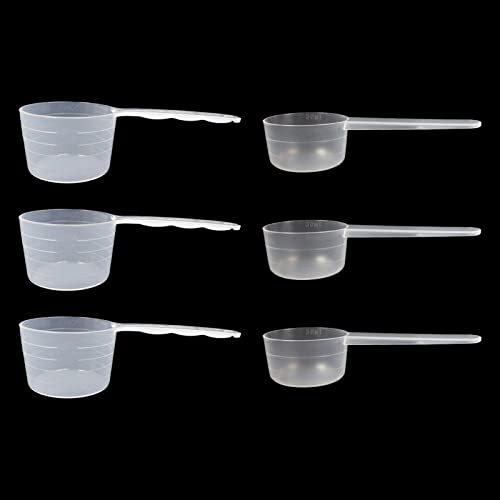 Zasjon Messlöffel Set, 6 Stück Kunststoff Transparent Messlöffel Gramm Neasuring Spoons Set, 15g, 25g Kleiner Dosierlöffel mit Skala Messlöffelsets von Zasjon