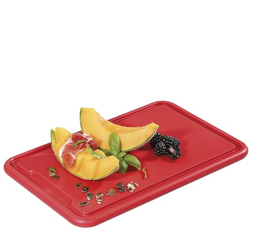 ZASSENHAUS Tranchierbrett PROFI (rot) aus hochwertigem Kunststoff | Spülmaschinenfestes Schneidebrett mit Saftrille | Küchenbrett Made in Germany | 36 × 23 × 1,5 cm von Zassenhaus
