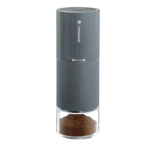 ZASSENHAUS elektrische Kaffeemühle MASTER USB | Coffee Grinder Edelstahl mit einstellbarem Mahlwerk | Espressomühle mit Akku von Zassenhaus