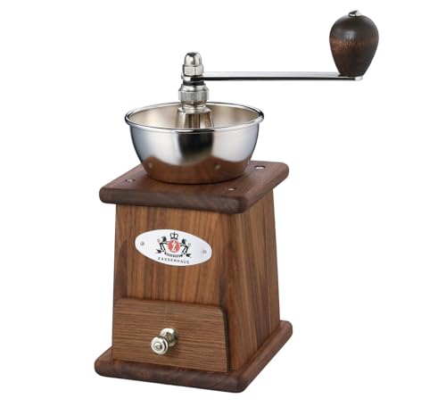 Zassenhaus Kaffeemühle Manuell SANTOS | Nussbaum | 11,5 × 10,5 × 23,5 cm | Mahlen von Kaffeebohnen | Stufenlos verstellbarer Mahlgrad | Original Zassenhaus Mahlwerk | Fassung Bohnenbehälter: 70 g von Zassenhaus