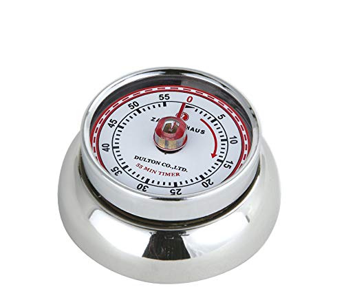 Zassenhaus Küchentimer SPEED , Edelstahl , Ø 7 cm x 3 cm , Analoge Zeitanzeige mit Alarm-Funktion , Die Countdown-Uhr unterstützt bei der Zeitplanung beim Kochen oder Backen von Zassenhaus