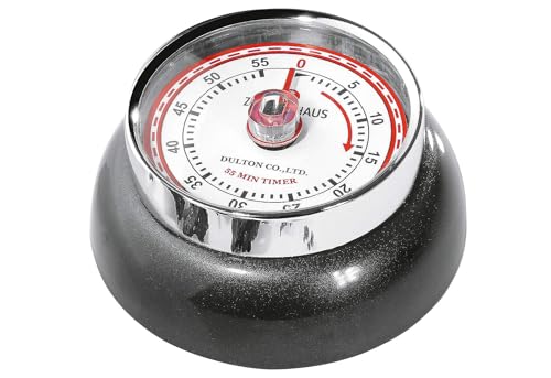 Zassenhaus Küchentimer Speed Ø 7 cm x 3 anthrazit metallic ohne Batterien Edelstahl-Gehäuse Eieruhr magnetisch Küchenwecker analog Küchenuhr 55 min mechanisch einstellbar,071870,071870 von Zassenhaus