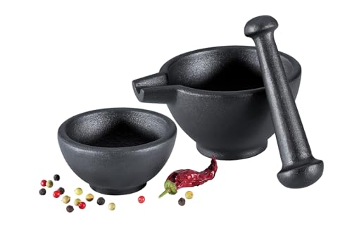 Zassenhaus Mörser-Set 3tlg. Gusseisen, schwarz, 11.5 x 12 x 8 cm, M076073 von Zassenhaus
