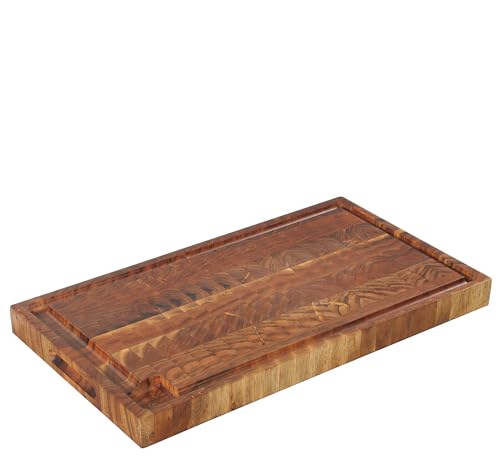 Zassenhaus Schneidbrett aus Akazienholz | Tranchierbrett mit Saftrille | Küchenbrett Stirnholz | Messerfreundlich Holzschneidebrett für Fleisch | nachhaltig angebautes Hartholz | 54×30×4 cm von Zassenhaus