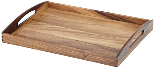 Zassenhaus Serviertablett Holz | rechteckig | mit Tragegriffen | 53×41×7cm | Teetablett | aus nachhaltig angebautem Akazienholz von Zassenhaus