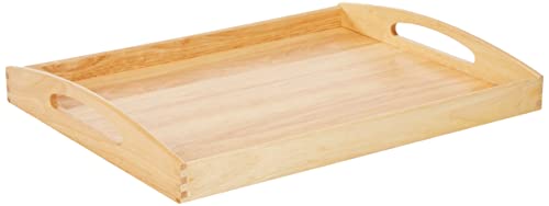 Zassenhaus Serviertablett Holz | rechteckig | mit Tragegriffen | 53×41×7cm | Teetablett | aus nachhaltig angebautem Gummibaumholz von Zassenhaus