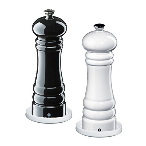 Zassenhaus Set Salzmühle & Pfeffermühle Berlin 18 cm schwarz weiß & Porzellan-Untersetzer Zassenhaus Set Salzmühle & Pfeffermühle Berlin 18 cm schwarz weiß & Porzellan-Untersetzer von Zassenhaus