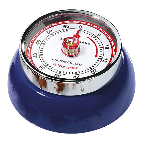 Zassenhaus Speed Küchentimer aus Metall in der Farbe Navy, Maße: 7cm x 7cm x 3cm, 071832 von Zassenhaus