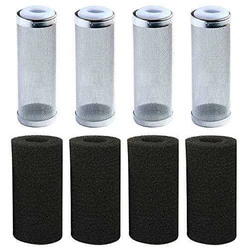 Zasvec Aquarium Filterschutz 4 Stück Aquarium Mesh Net Filter und 4 Stück Filterschwamm Ansaugschutz Aquarium Aquarium Filter Guard Aquarium Schutzhülle für Schutz fliessen Fisch Garnele von Zasvec