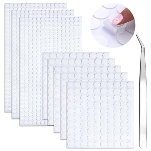 Zasvec Doppelseitige Klebepunkte 1280 Stück Klebepunkte Doppelseitige Selbstklebend Transparente Runde Aufkleber Transparente Punkt-Aufkleber Foto Klebepads Abnehmbare Klebepaste für Dekoration von Zasvec