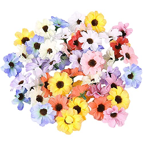 Zasvec Deko Blumen 100 Stück Künstliche Blumen 4cm Kunstblumen Deko Blumen Künstliche Blumen Deko Kunstblumen Klein Multicolor Seidenblumen Kunstblüten Streudeko für Hochzeit Party Home Deko DIY von Zasvec