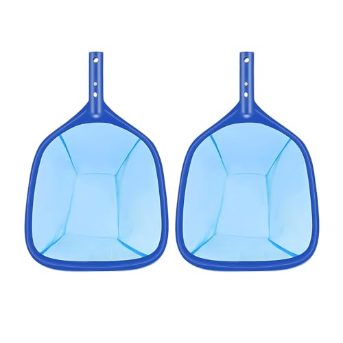 Zasvec Pool Kescher Set 2 Stück Pool Skimmer Netz Poolkescher Poolreinigungsnetz Poolreinigung Fein Pool Reinigungsset Poolkeshcer Netz Teich Zubehör für Pools, Teiche, Blau, 43 * 27CM von Zasvec
