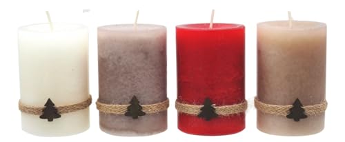 Adventskerzen Kerzen Stumpenkerzen Adventskranz Rot Creme Taupe Beige 9cm H 4 Stück Adventskerzen Kerzen Stumpenkerzen Adventskranz Rot Creme Taupe Beige 9cm H 4 Stück von ZauberDeko