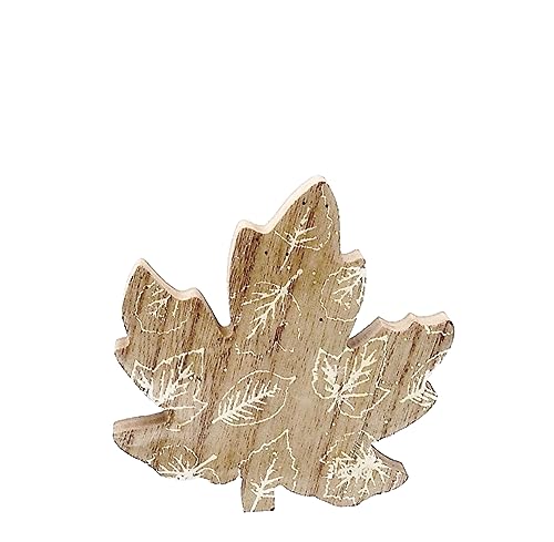 Ahornblatt Holz Ahorn Natur Gold Glitzer Klein Groß Herbst Deko Tischdeko, Modell:Modell2 von ZauberDeko