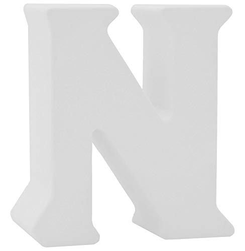 Buchstaben 3D Weiß Tischdeko Name Alphabet Kommunion Konfirmation Taufe Deko A-Z, Form:N von ZauberDeko