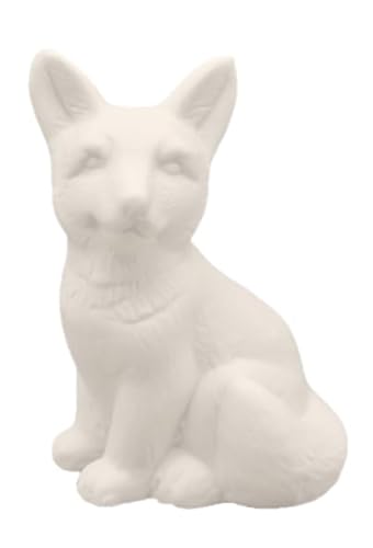 Dekofigur Weiß Maus Fuchs Igel Eichhörnchen Porzellan Sitzend 8 cm Herbst Deko, Form:Fuchs von ZauberDeko