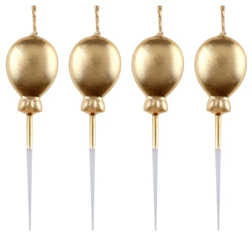 Geburtstagskerze Kerzen Gold Metallic Luftballon Ballonkerze Tortendeko 4 Stück Geburtstagskerze Kerzen Gold Metallic Luftballon Ballonkerze Tortendeko 4 Stück von ZauberDeko