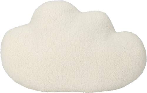 Kissen Wolke Weiß Hellbraun Dunkelbraun Kinderzimmer Zierkissen Deko 45cm Lang, Farbe:Weiß von ZauberDeko