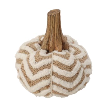 Kürbis Stoff Creme Braun Holz Herbst Deko Tischdeko 9cm Ø, Form:B von ZauberDeko