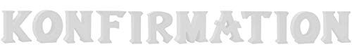 Schriftzug Stehend Buchstaben 3D Konfirmation Weiß Rosa Blau Tischdeko Deko, Farbe:Weiß von ZauberDeko