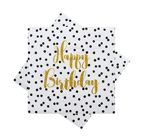 Servietten Cocktailserviette ' Happy Birthday ' Geburtstag Tischdeko 25 x 25 cm 2er Pack von ZauberDeko