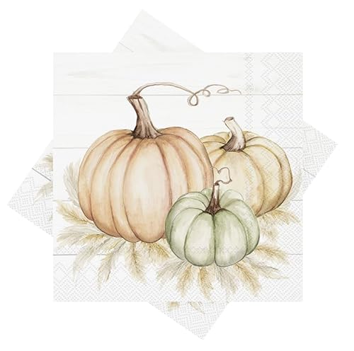 Servietten Kürbis Herbst Pumpkin Tischdeko Deko 33 x 33 cm 20er Pack von ZauberDeko