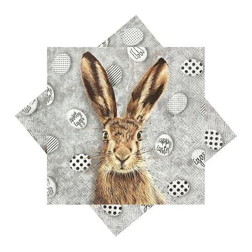 Servietten Ostern Hase Osterservietten Cocktailservietten Frühling 20 Stück 25 x 25 cm von ZauberDeko