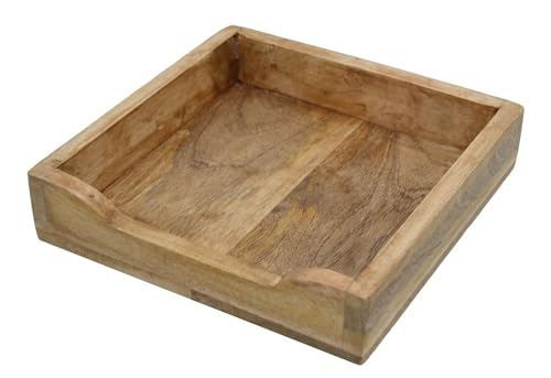 Serviettenhalter Holz Natur Tischdeko Küche 20x20cm von ZauberDeko