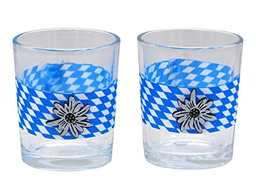 Teelichthalter Oktoberfest Edelweiß Bayrisch Raute Tischdeko Teelichtgläser Deko Party Geburtstag 2 Stück Teelichthalter Oktoberfest Edelweiß Bayrisch Raute Tischdeko Teelichtgläser Deko Party Geburtstag 2 Stück von ZauberDeko