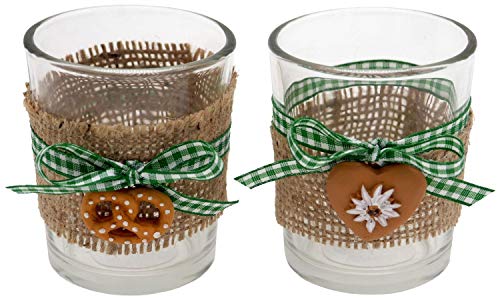 Tischdeko Oktoberfest Bayrisch 2 Teelichthalter Teelichtgläser Grün Party Deko Tischdeko Oktoberfest Bayrisch 2 Teelichthalter Teelichtgläser Grün Party Deko von ZauberDeko