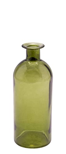 Vase Glas Grün Blumenvase Dekovase Mittel 5,5 cm Ø und 16 cm Hoch von ZauberDeko