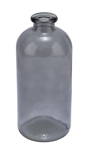 Vase Grau Dunkelgrau Transparent Glas Tischdeko Blumenvase ca. 25 cm Hoch von ZauberDeko