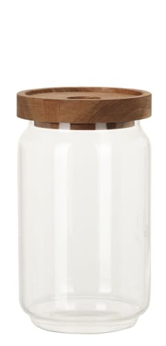 Vorratsdose Vorratsglas mit Holzdeckel Gewürzglas Glasdose Aufbewahrung 700ml von ZauberDeko