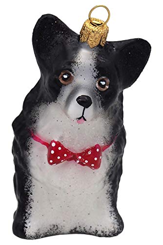 Weihnachtsbaumschmuck Christbaumschmuck Glas Hund Corgi Schwarz Weihnachtsdeko Weihnachten von ZauberDeko