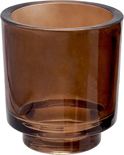 Windlicht Braun Zwei Größen Glas Tischdeko Teelichthalter, Größe:Groß von ZauberDeko