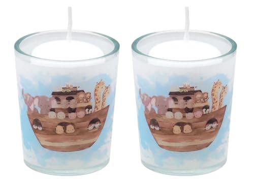 Windlichtglas mit Banderole inkl. Kerze Taufe Arche Noah Set 2 Stück Windlichtglas mit Banderole inkl. Kerze Taufe Arche Noah Set 2 Stück von ZauberDeko