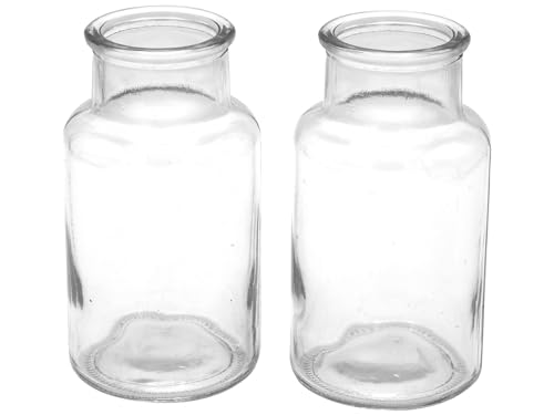 2 Vasen Flaschen Glas Tischdeko Blumenvase Vintage Kommunion Konfirmation Hochzeit Party Basteln von ZauberDeko