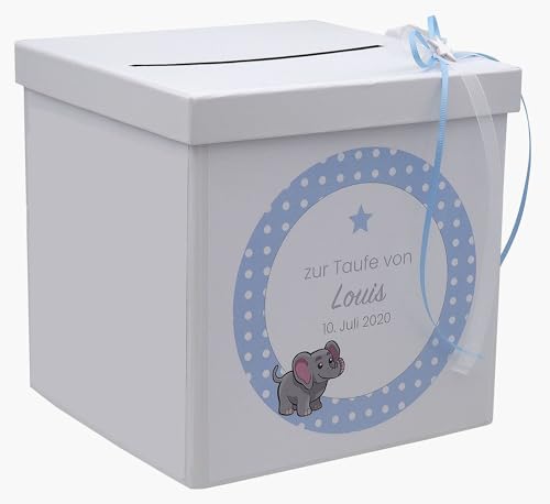 ZauberDeko Briefbox Kartenbox Taufe Blau Baby Geburt Tischdeko Personalisiertes Geschenk ZauberDeko Briefbox Kartenbox Taufe Blau Baby Geburt Tischdeko Personalisiertes Geschenk von ZauberDeko